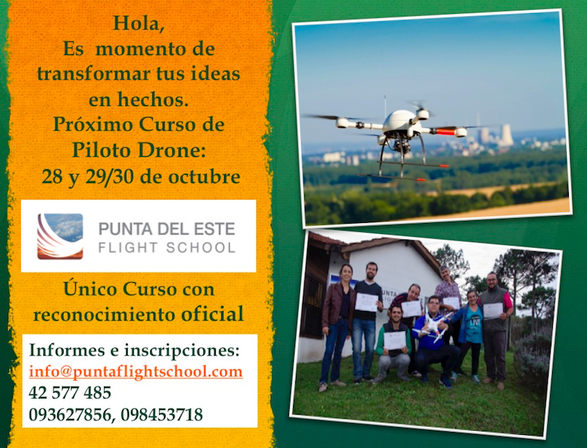 Próximo curso de Piloto Drone: 28 y 29 /30 de octubre de 2016